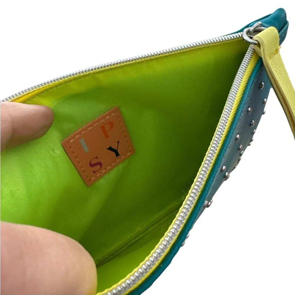 Ipsy Glam Bag 100th Pouch Teal Studded essentials bag‎
